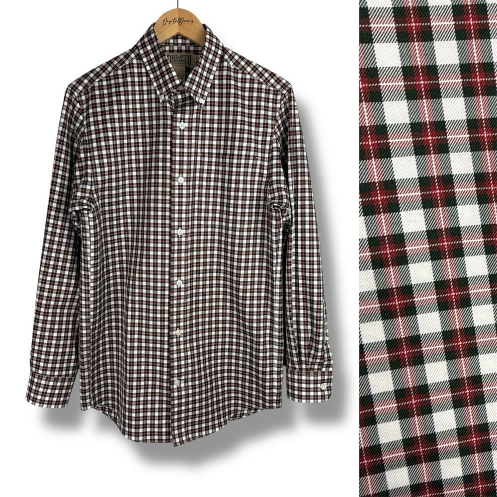 Duluth Trading NWOT Wrinklefighter Slim Fit Long Sleeve Shirt S Red Green Plaid
